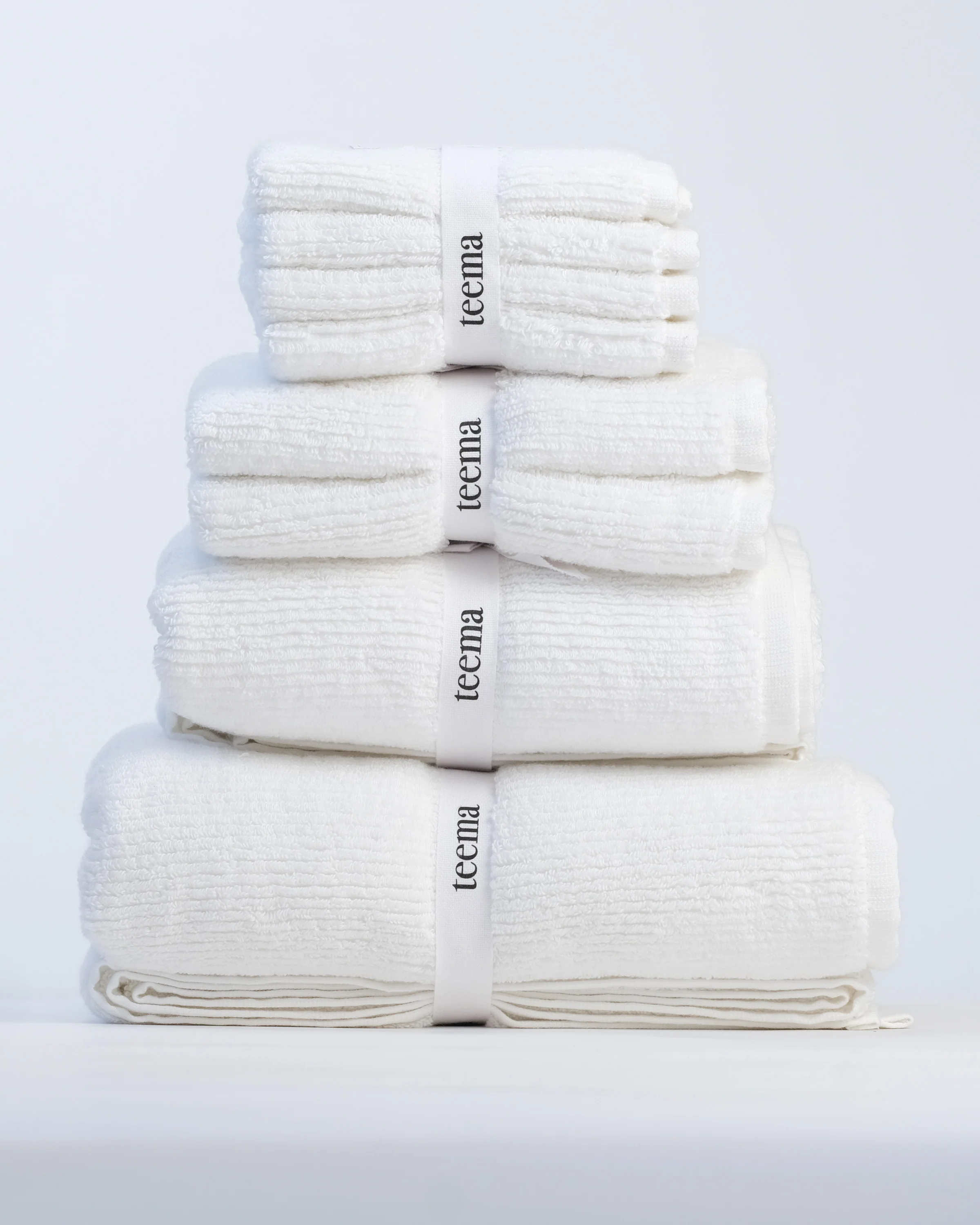 Ribbed Bath Towels in White - Image 5