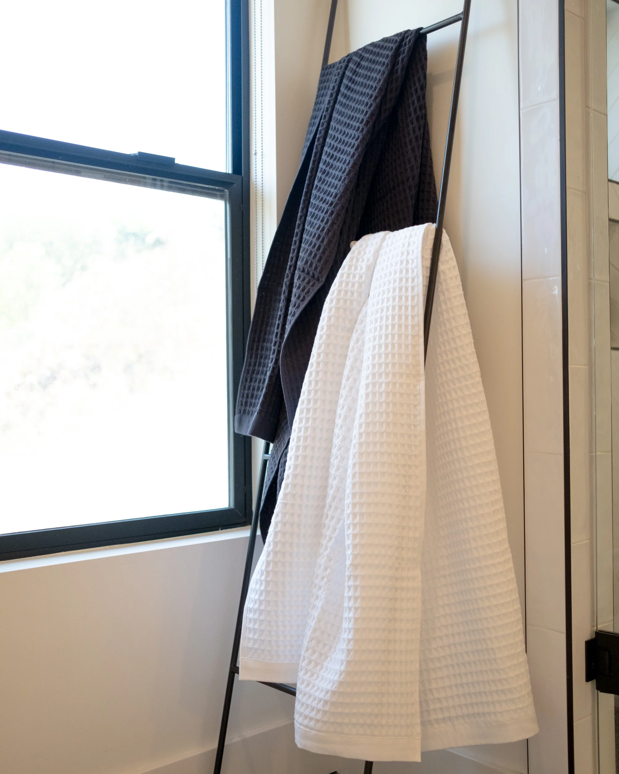 Waffle Turkish Cotton Bath Towels in Charcoal - Image 5